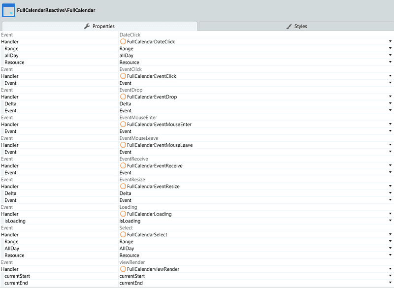 Configure the widget handlers